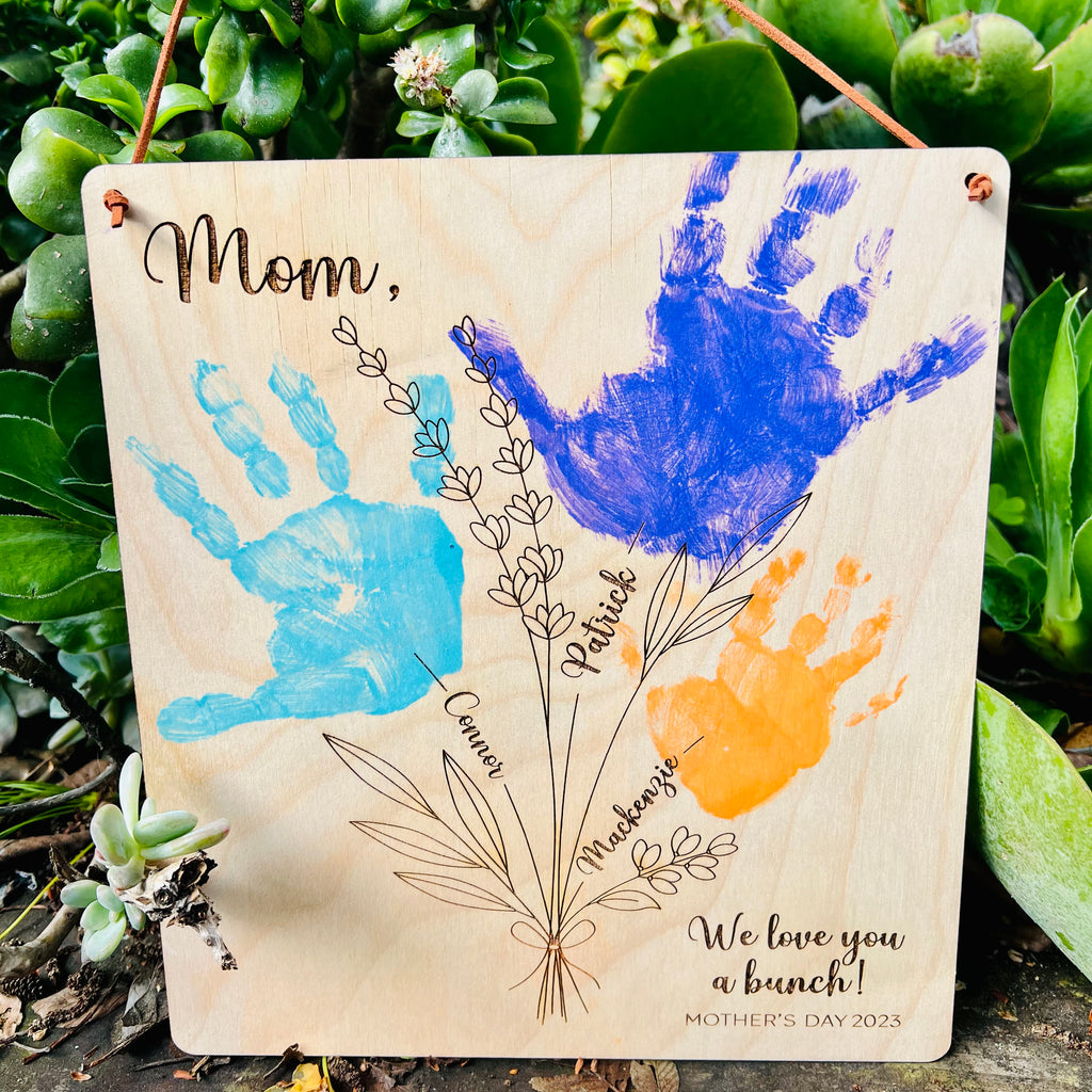 Mothers Day Handprint Bouquet Sign Kit