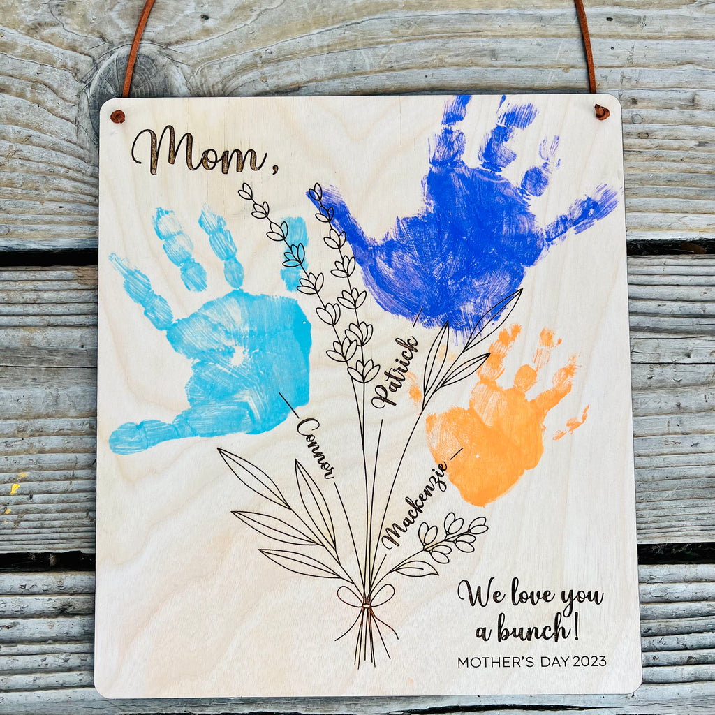 Mothers Day Handprint Bouquet Sign Kit