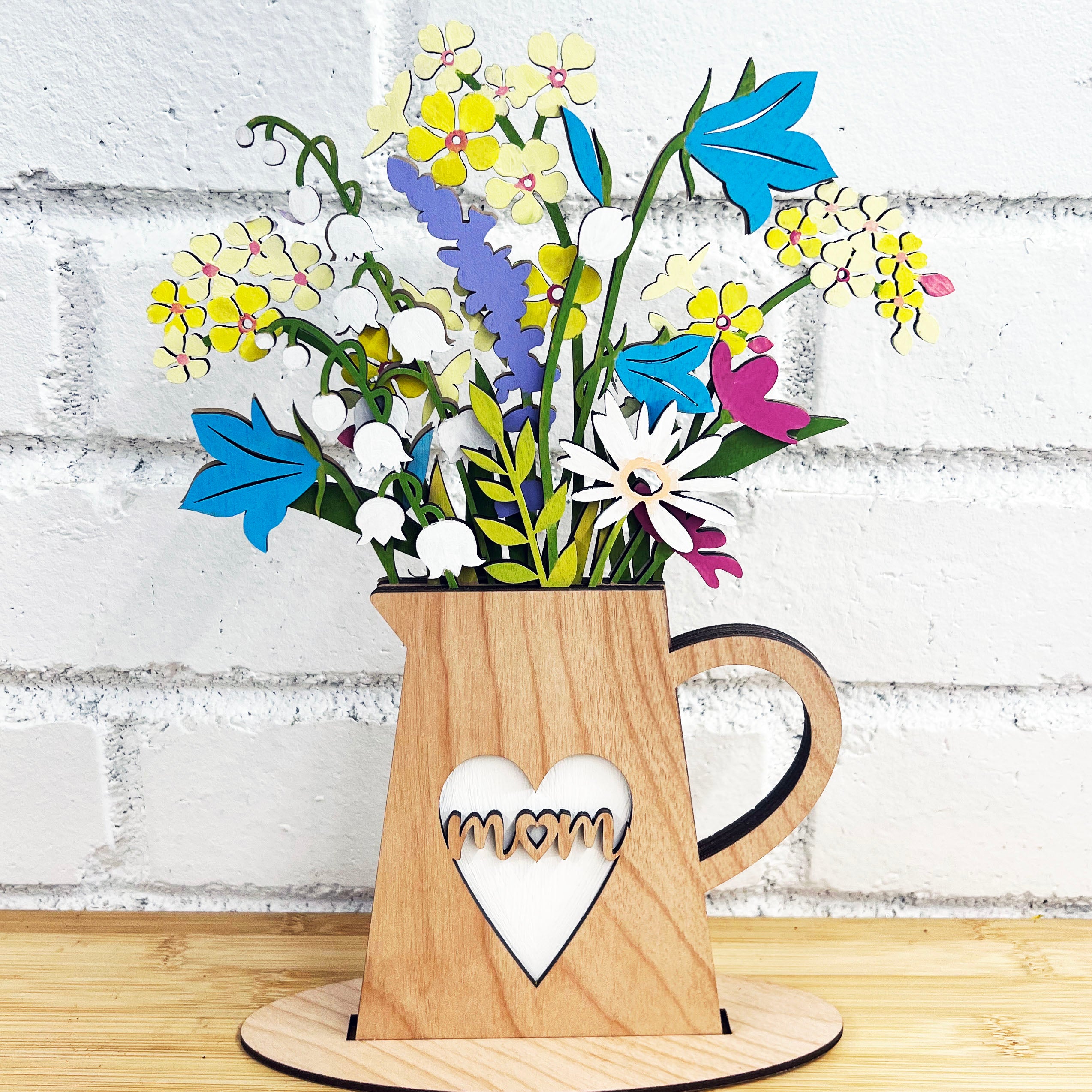 Paint Your Own Wood Flower Bouquet Kit Gift for Mom – Moon Rock Prints