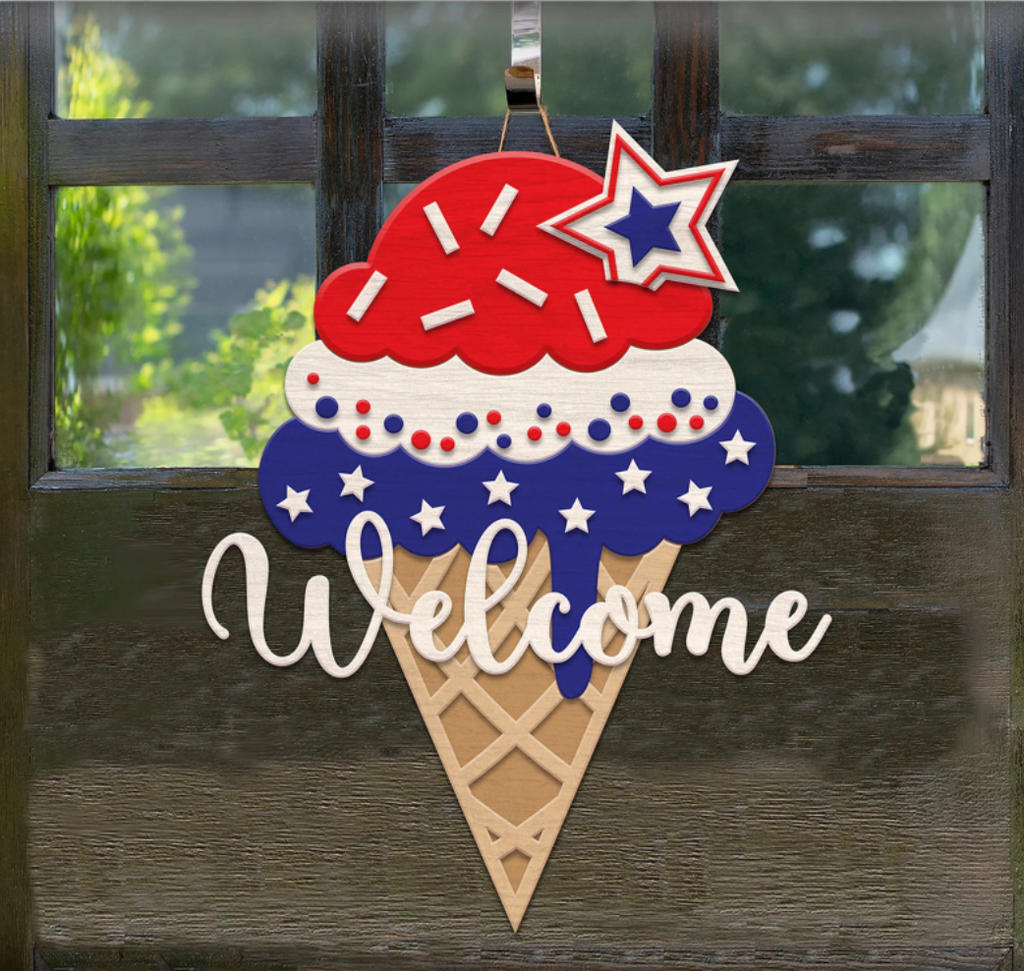 Patriotic Ice Cream Door Hanger DIY Kit