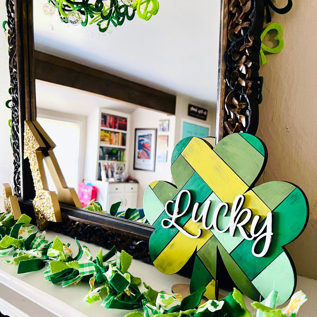 Lucky Sign - Handpainted Standup Shiplap SIgn