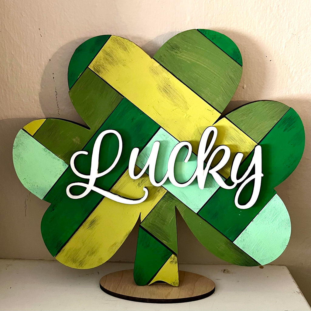 Lucky Sign - Handpainted Standup Shiplap SIgn