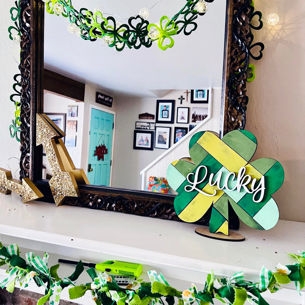 Lucky Sign - Handpainted Standup Shiplap SIgn