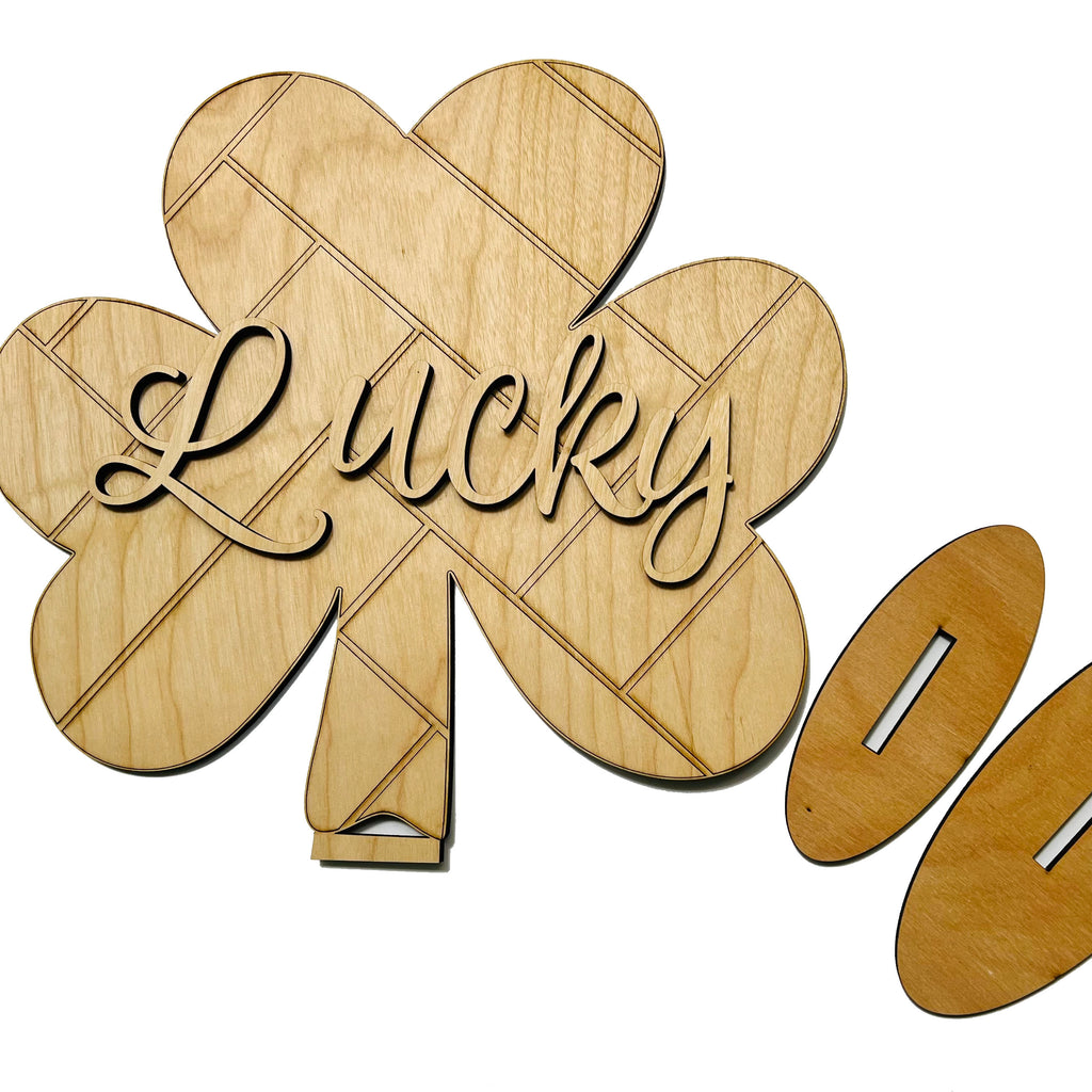 Lucky Sign - Standup Shiplap SIgn - DIY Paint it Yourself Kit