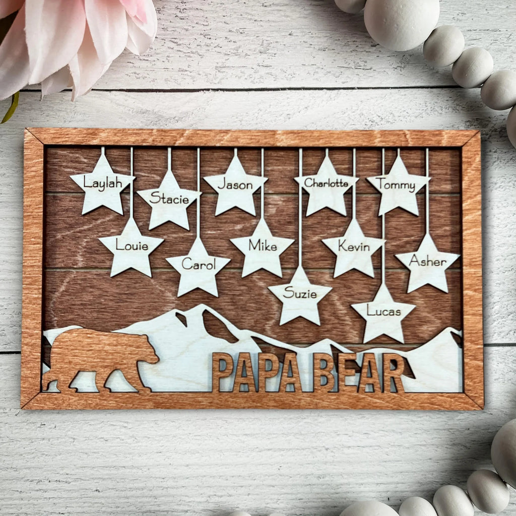Family Tree Frame Sign - Multi Layer Custom Sign with Family Names