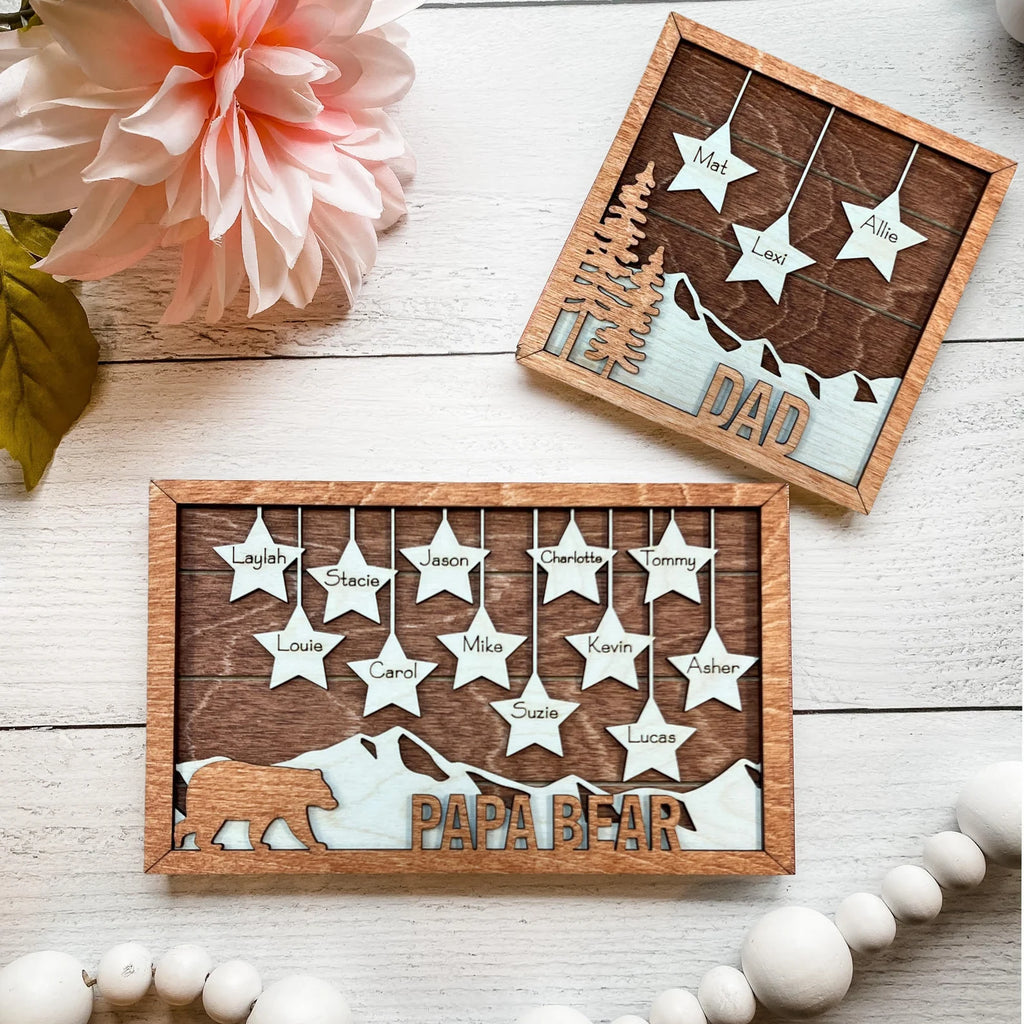 Family Tree Frame Sign - Multi Layer Custom Sign with Family Names